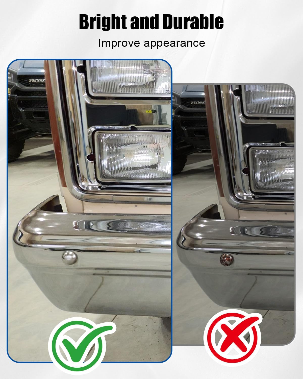 JUFWKO bolts securing Chevy C10 rear bumper demonstrating stable clamp and rust prevention
