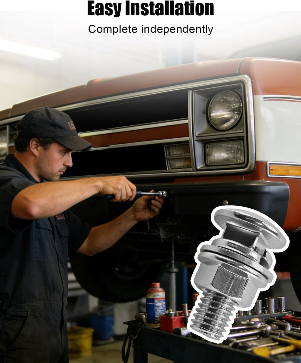 JUFWKO bolts beside ruler showing sizes and correct fit for Chevy C10 applications