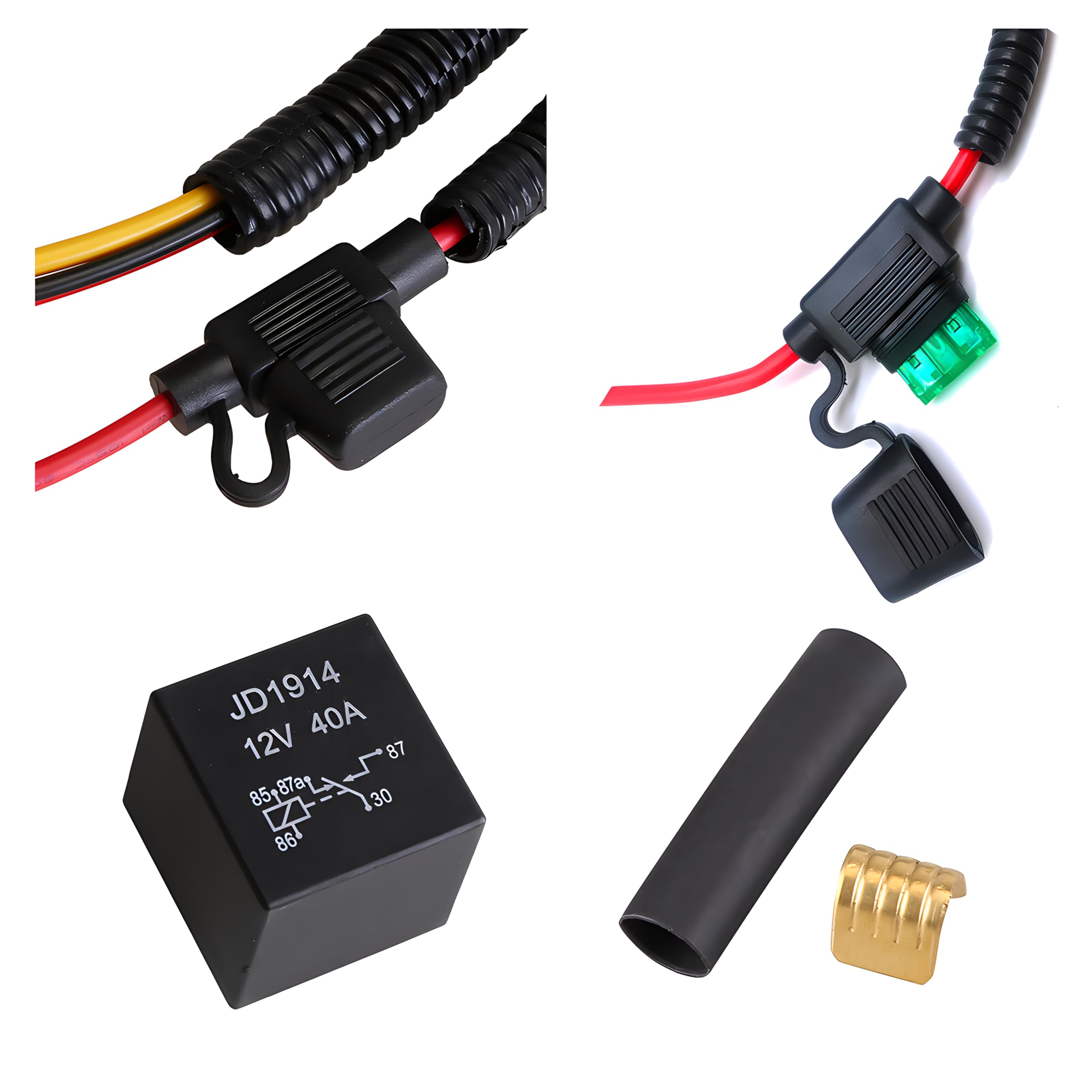 JUNRUO installed at fuel pump connector demonstrating secure fit and improved voltage delivery