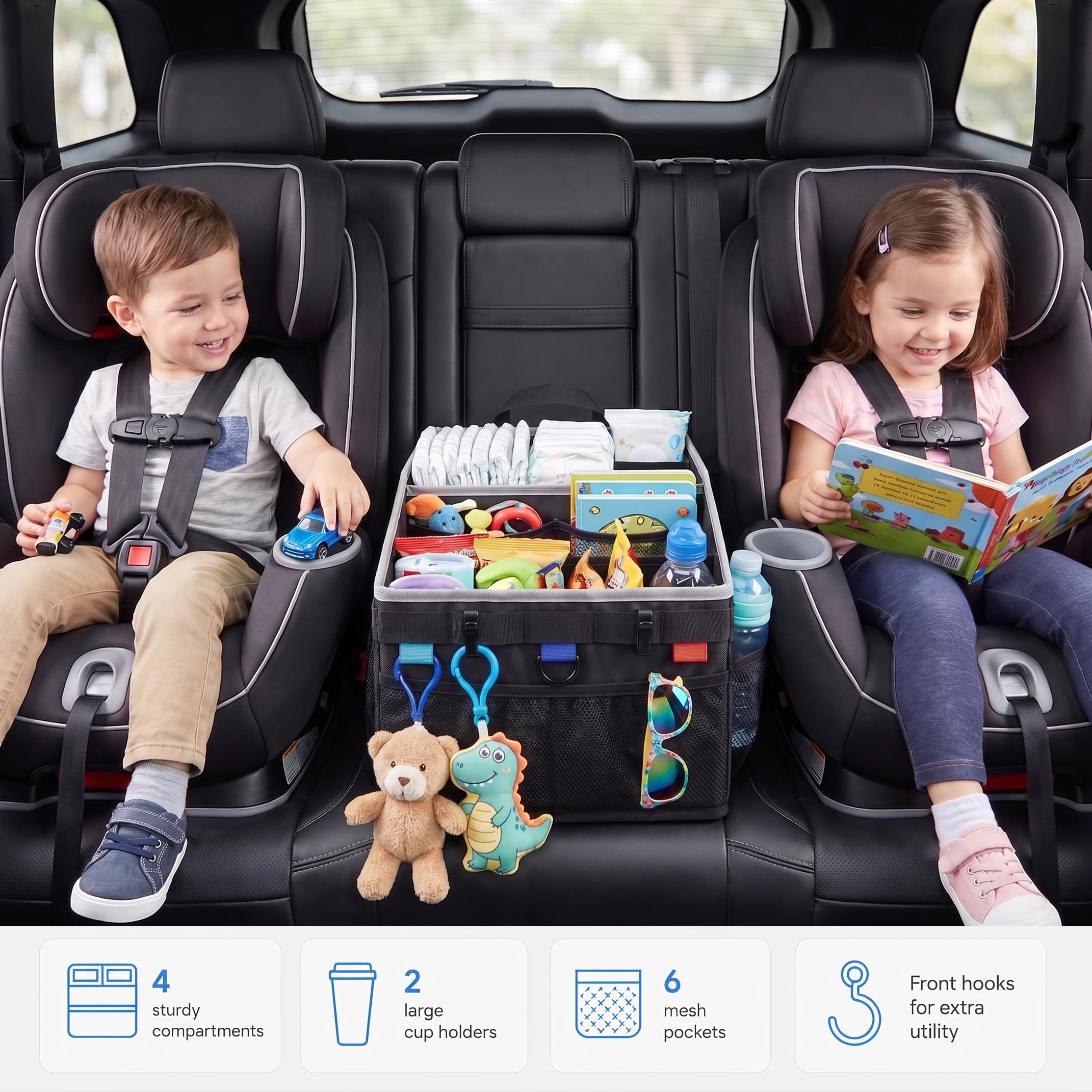 Junsungo interior compartments with removable dividers for organized storage