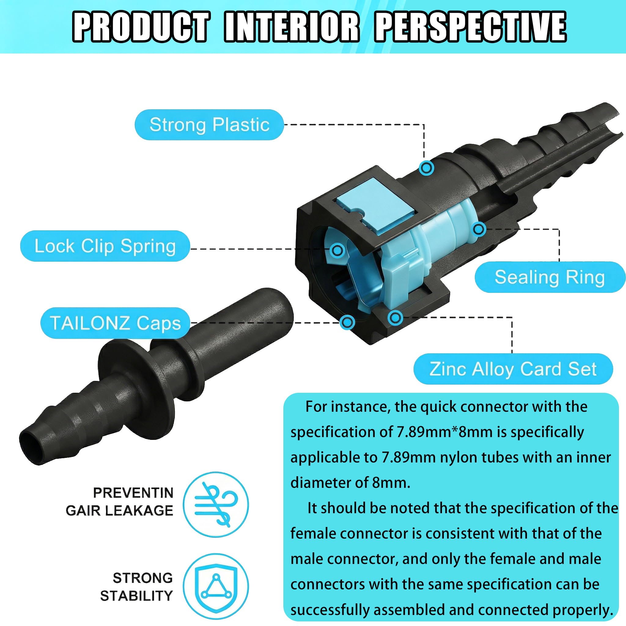 JUNYOPINN quick connector installed on small engine fuel line showing convenient maintenance benefit
