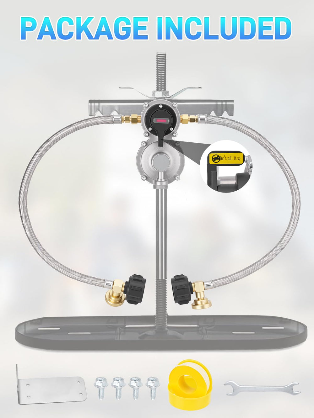JURPLIX size comparison in hand to show compact regulator and 18-inch pigtail scale