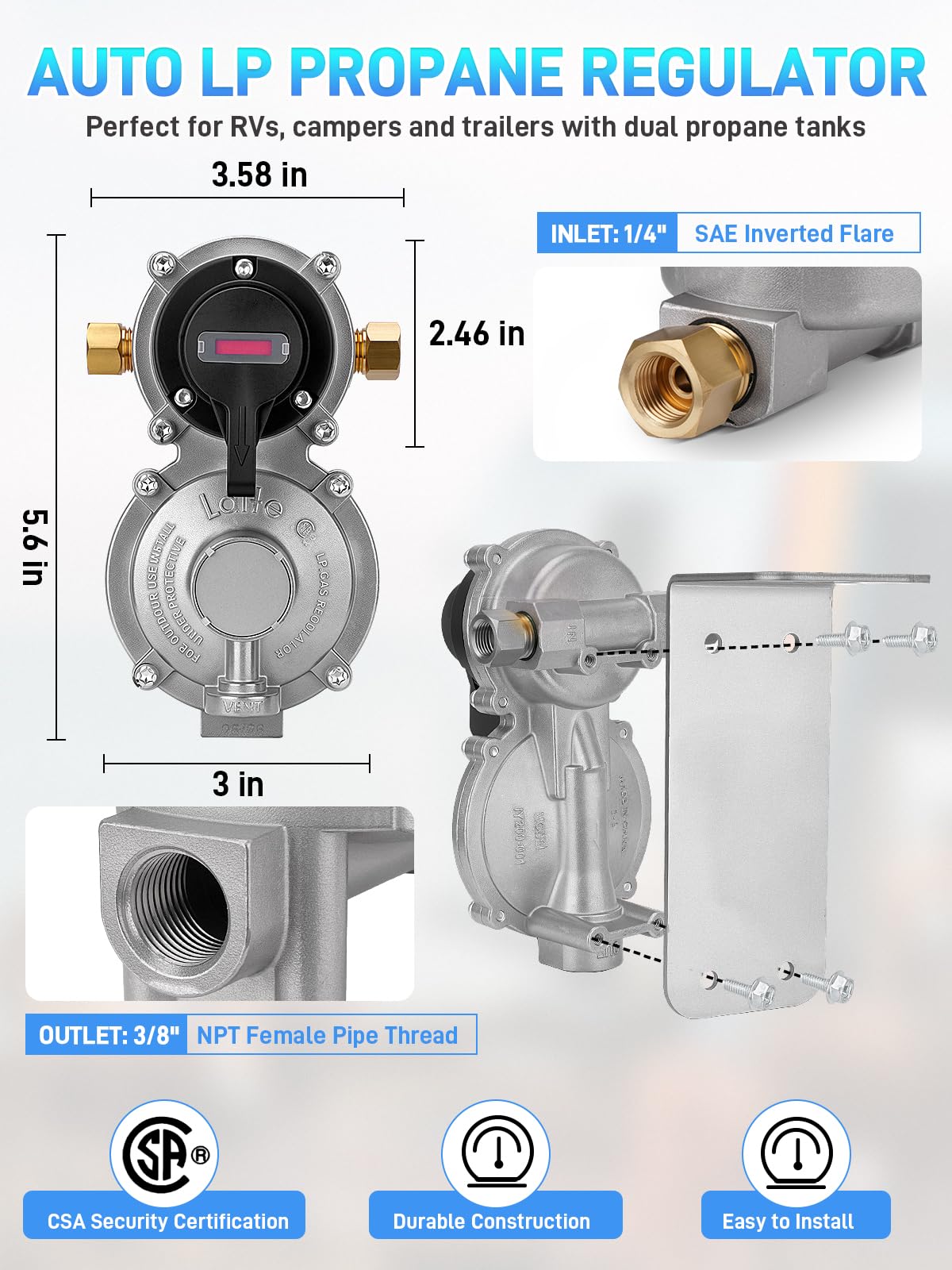 JURPLIX stainless braided hose close-up highlighting corrosion resistance and secure brass fittings