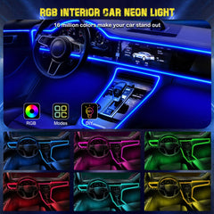 Jushope fiber routed around center console showing neat hidden lighting benefit