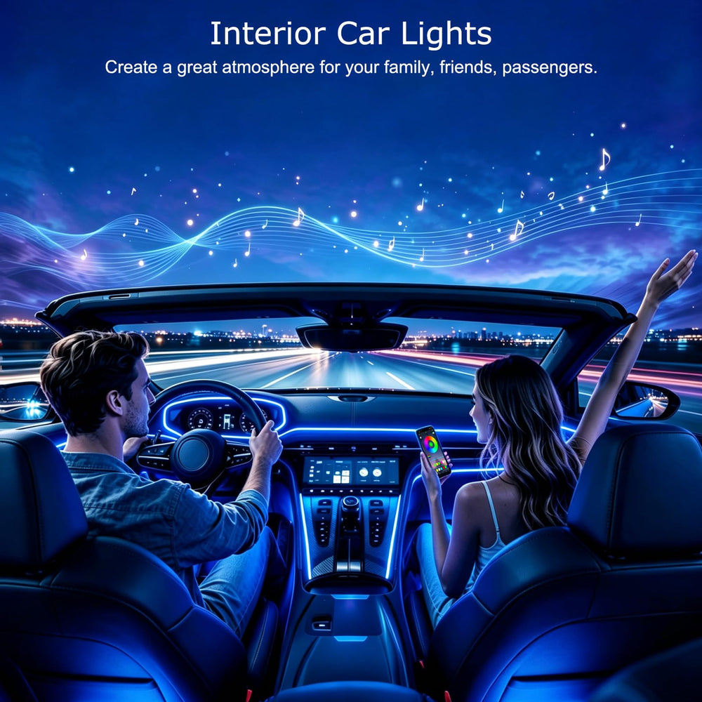 Jushope lifestyle night drive with colorful interior for immersive atmosphere