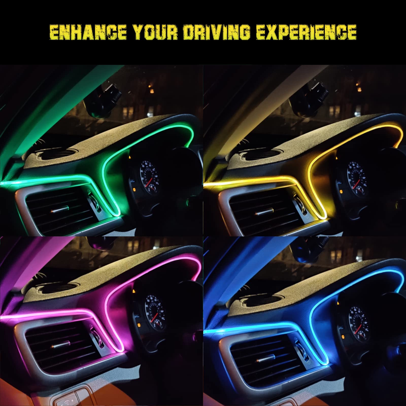 Jushope lifestyle night drive with interior RGB glow enhancing driving atmosphere