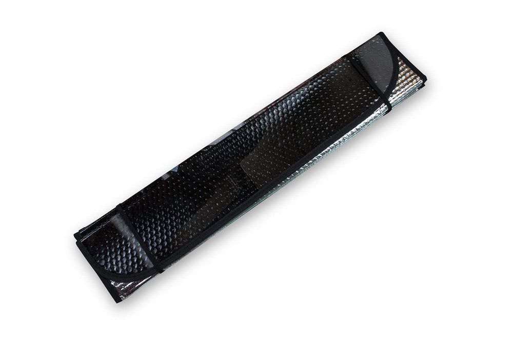 JUST FUNKY textured reflective surface detail demonstrating heat-blocking benefit