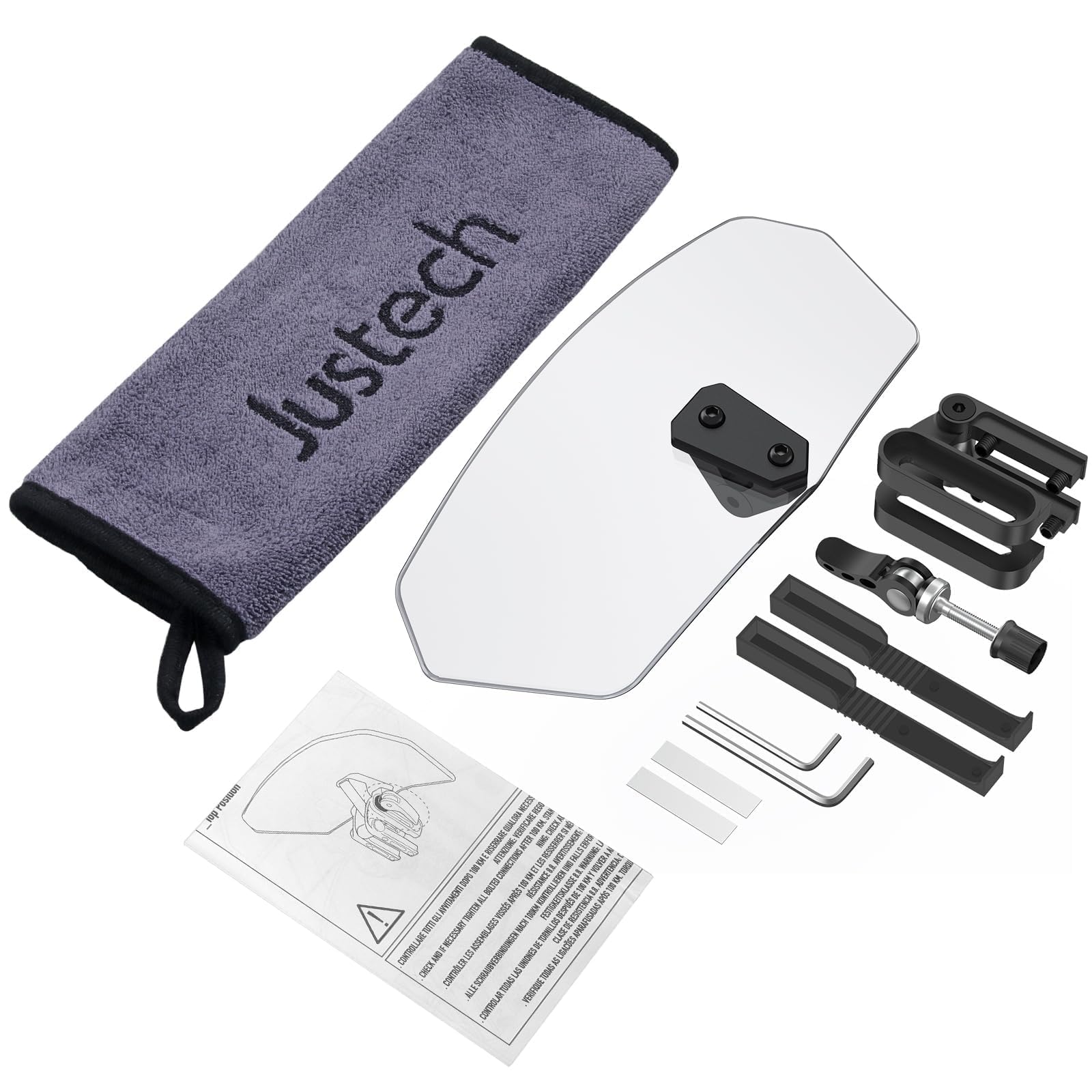 Justech size comparison next to a ruler showing 11 by 5.12 inch dimensions for fit checking