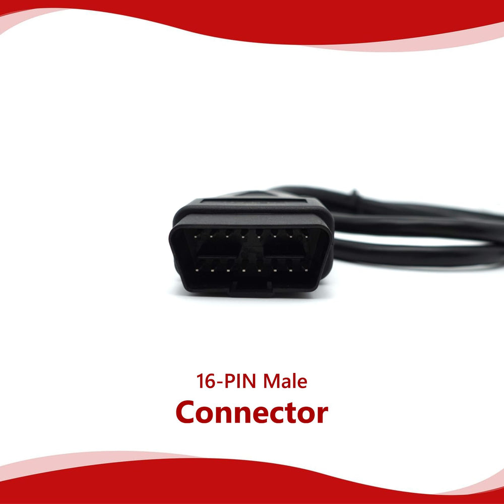 JUTA cable in use attached to scanner on dash for convenient diagnostics