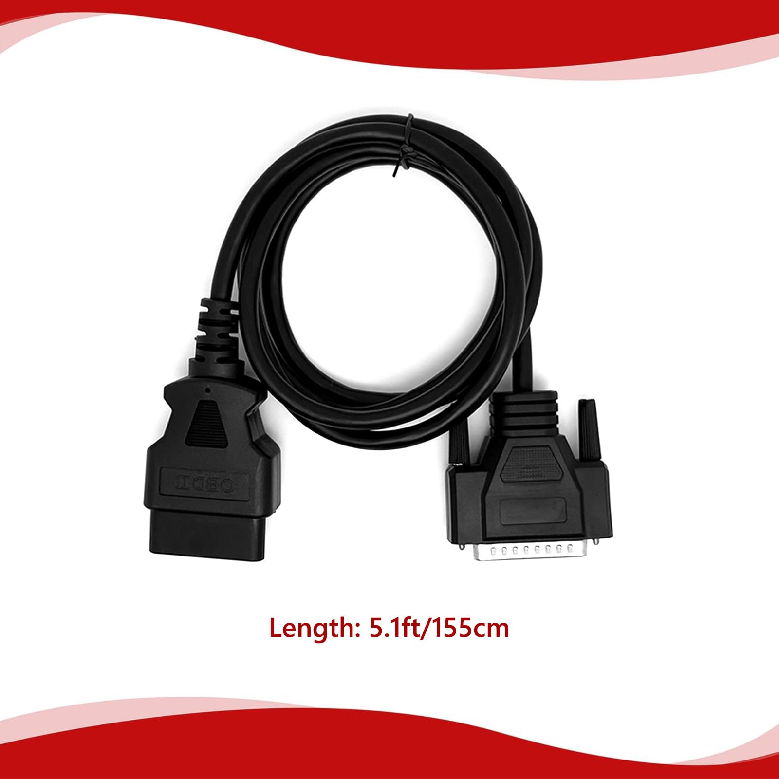JUTA cable laid out 5.1ft showing length and reach benefit