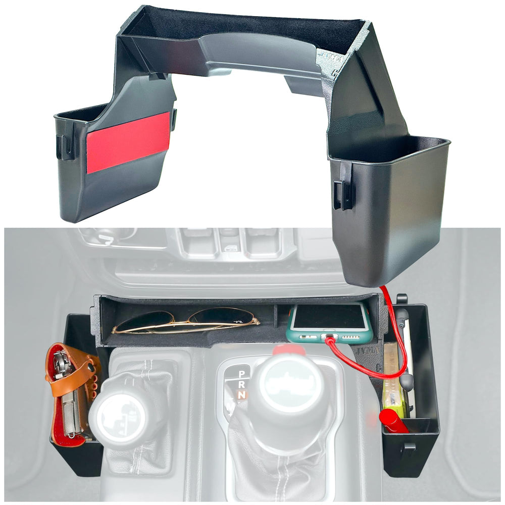 JVMA front view center console organizer showing clean storage and fit