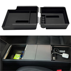 JVMA front view of organizer showing expanded tray and tidy storage benefit