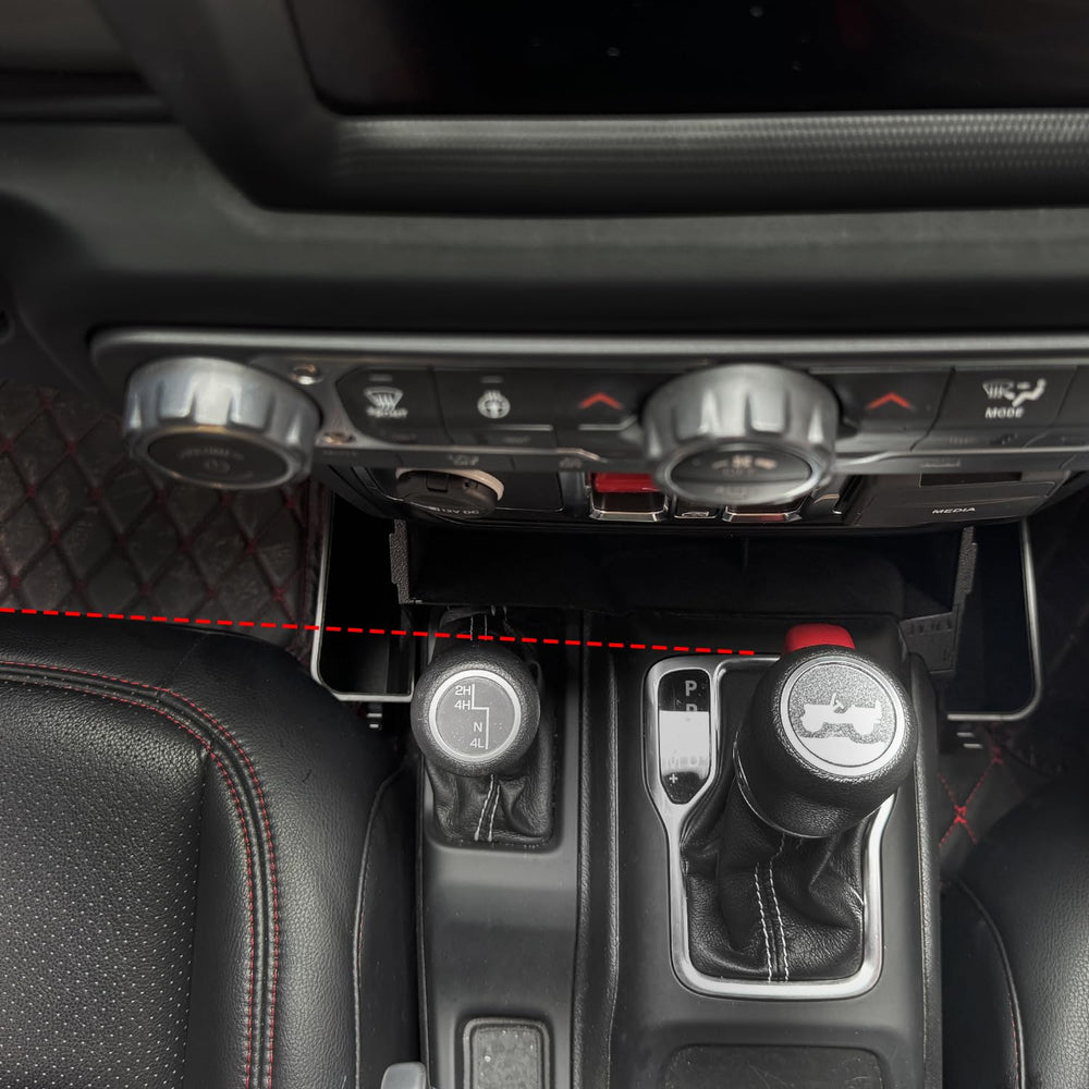 JVMA storage demo with wallet keys tissues showing tidy compartment use