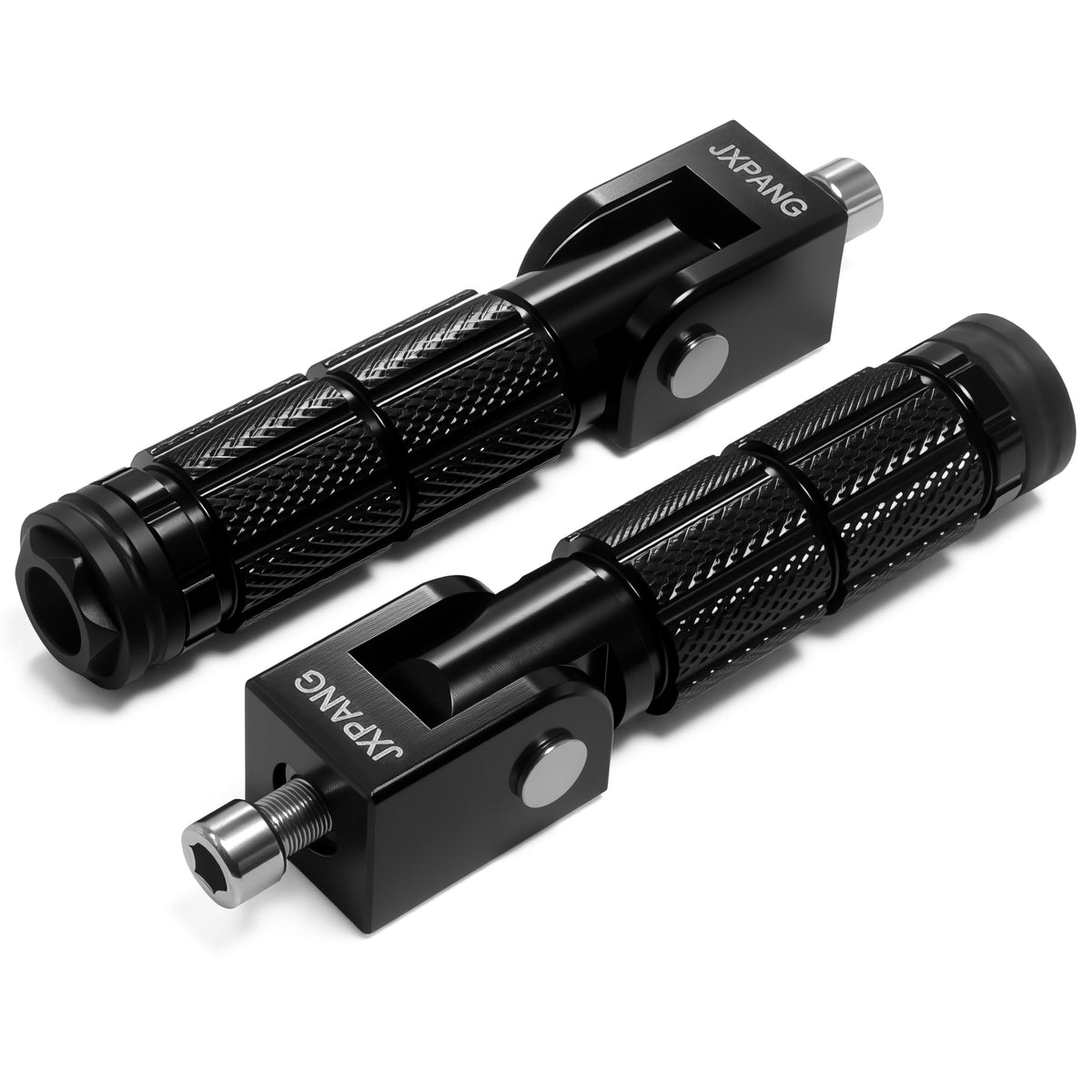 JXPANG front profile folded foot peg showing compact storage and sleek look