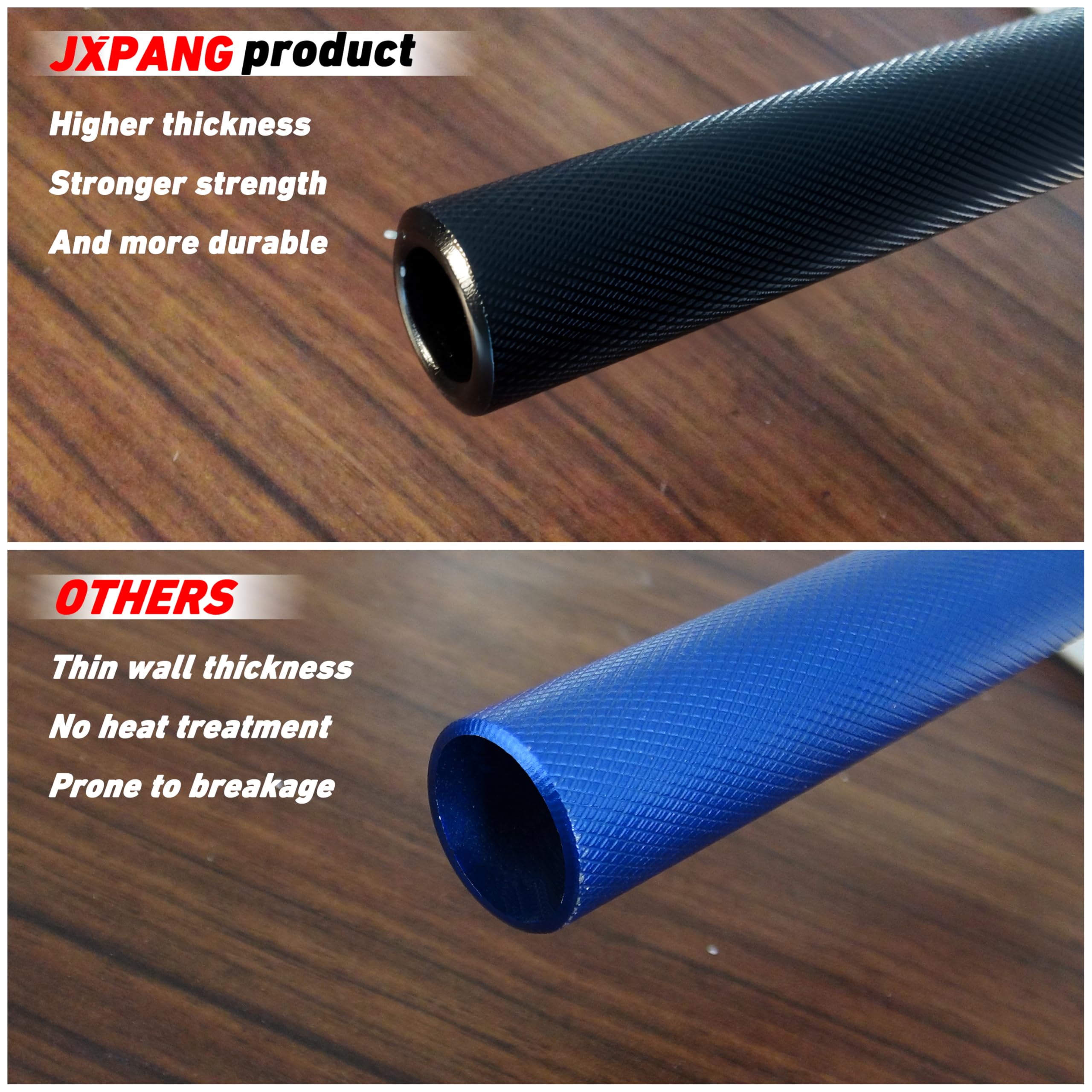 JXPANG close-up of polished throttle end and knurled grip area for secure control