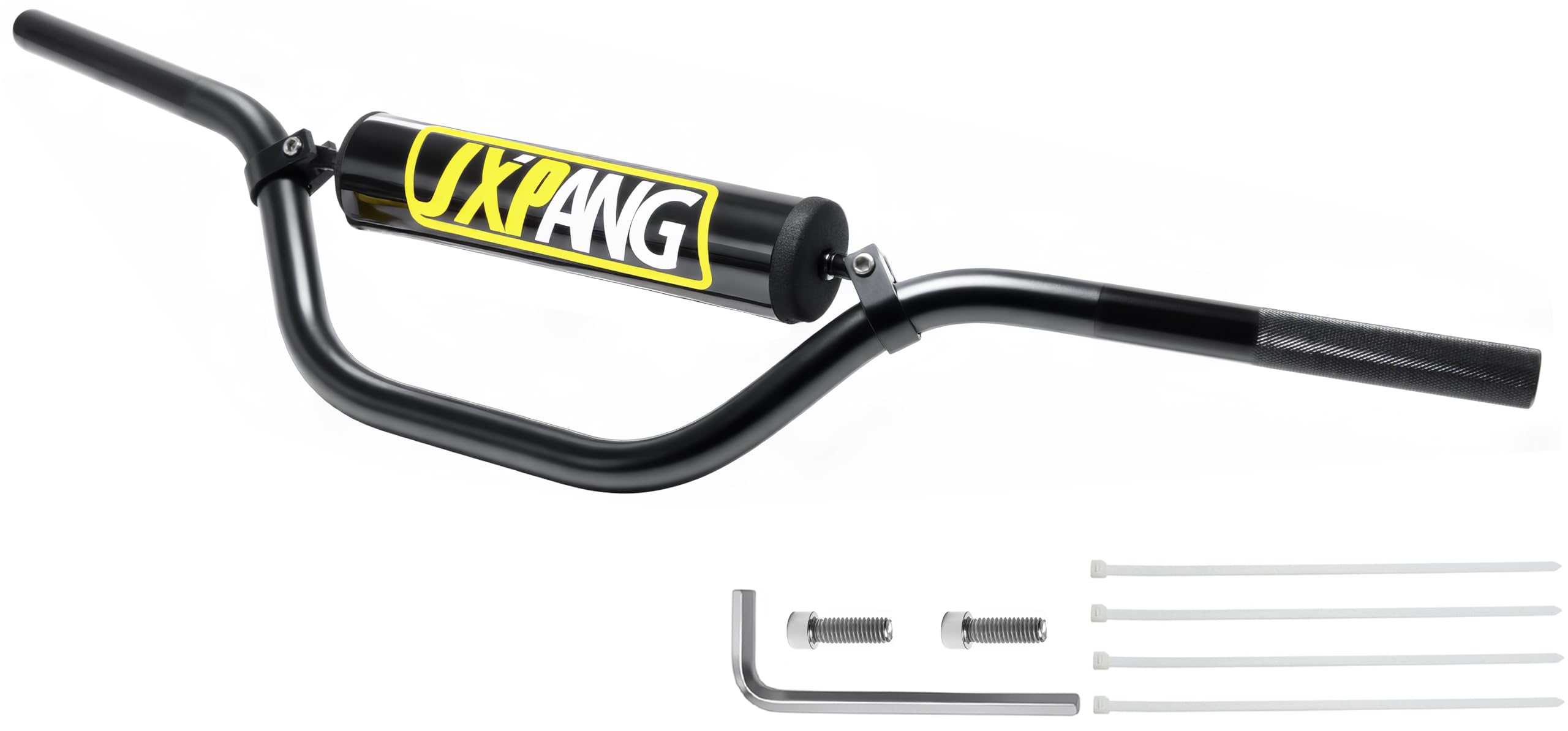 JXPANG front profile of black 760mm handlebar showing shape and fit benefits