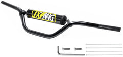 JXPANG front profile of black 760mm handlebar showing shape and fit benefits