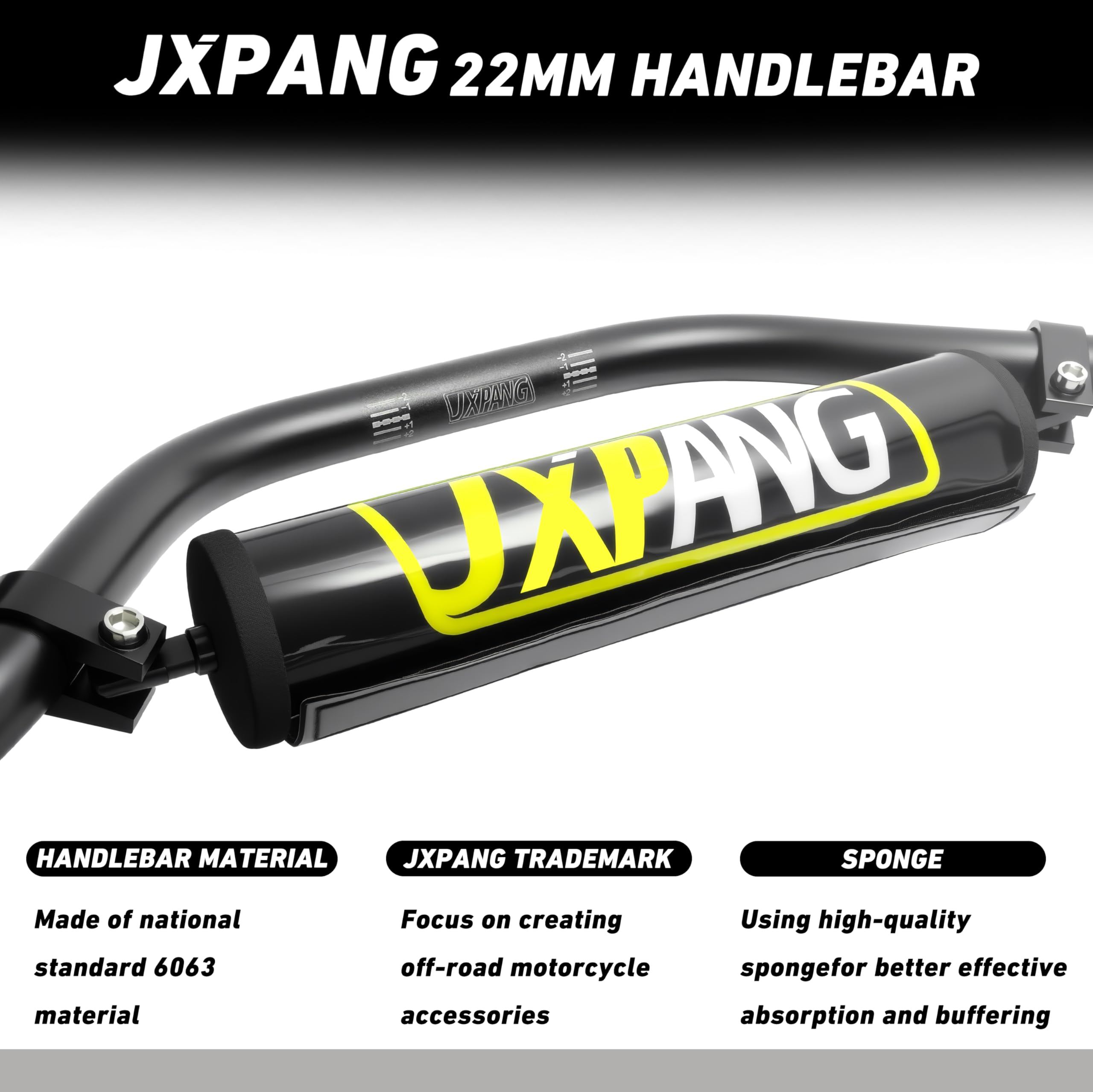 JXPANG handlebar dimensions displayed for easy fit verification and measurement