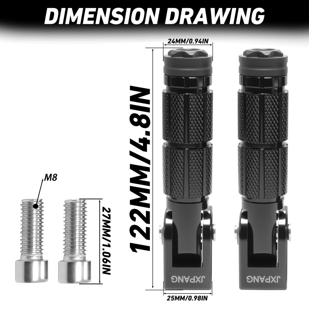 JXPANG installed on motorcycle rearset improving passenger support and style