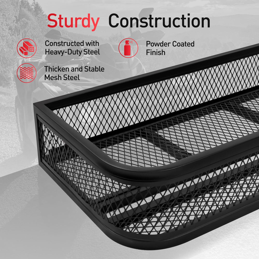 JY PERFORMANCE basket loaded with camping gear showing secure transport capability