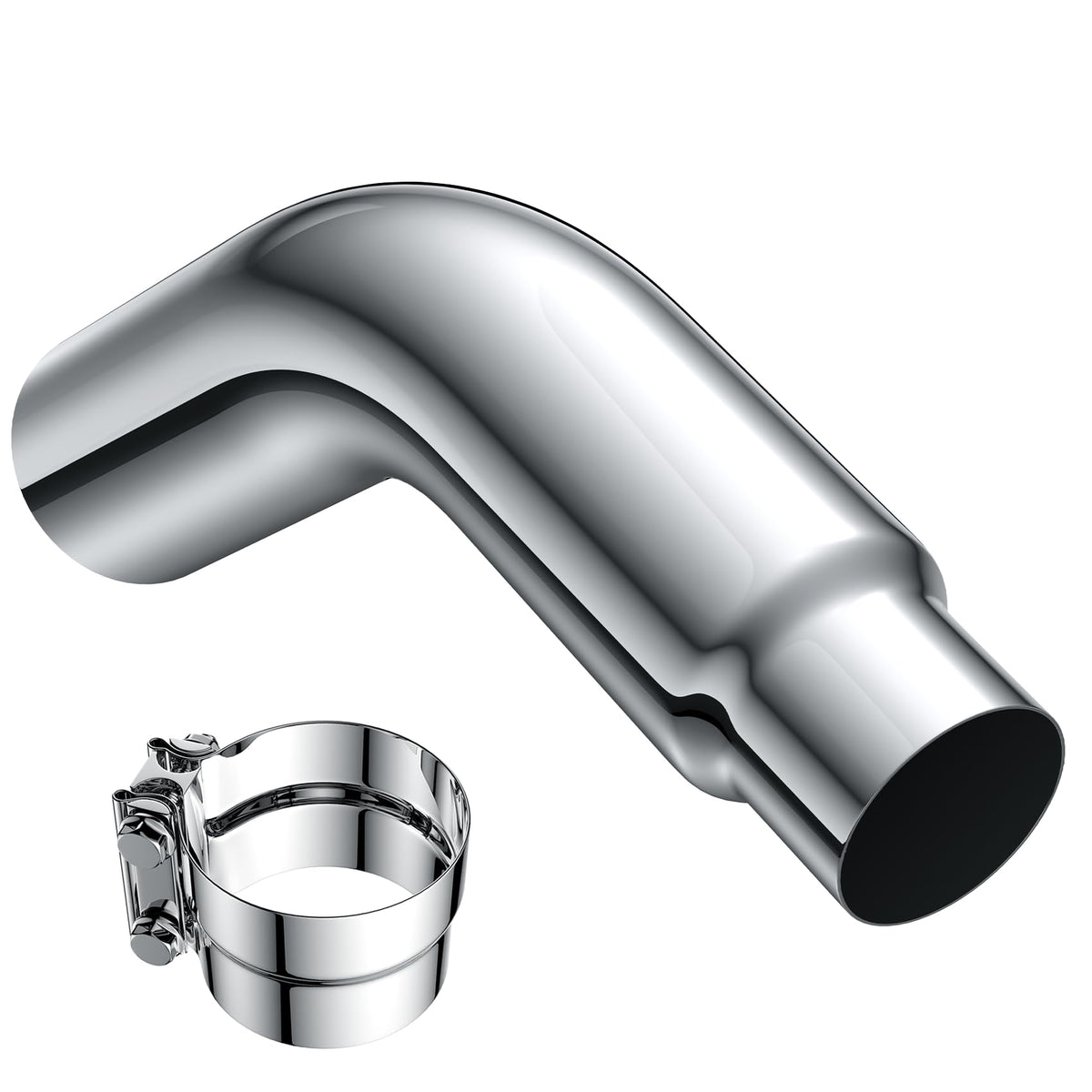 JY PERFORMANCE front view exhaust tip showcasing polished chrome and clean fit