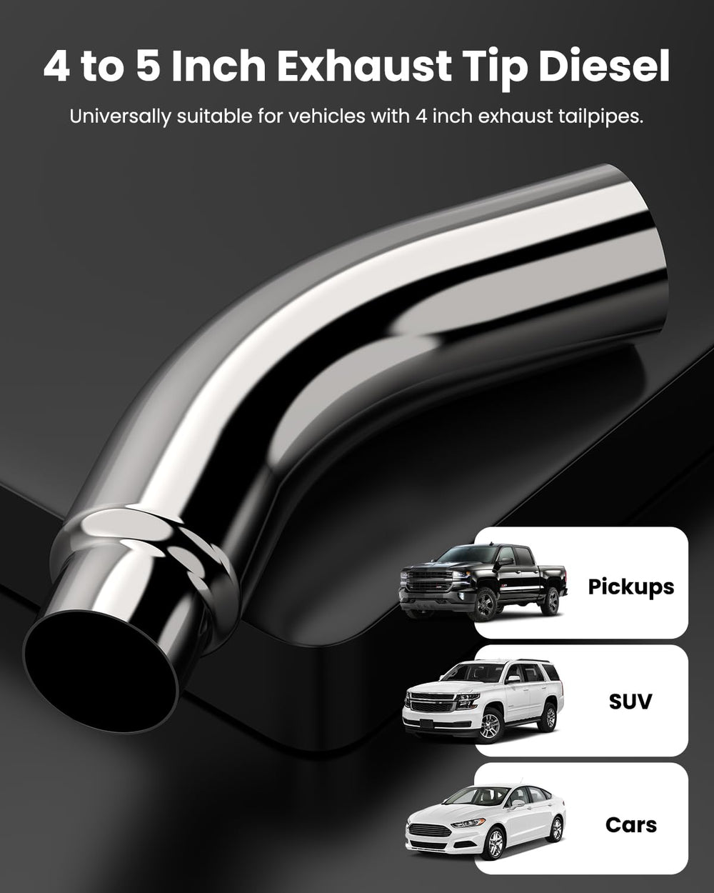 JY PERFORMANCE installed on pickup tailpipe demonstrating improved exhaust routing