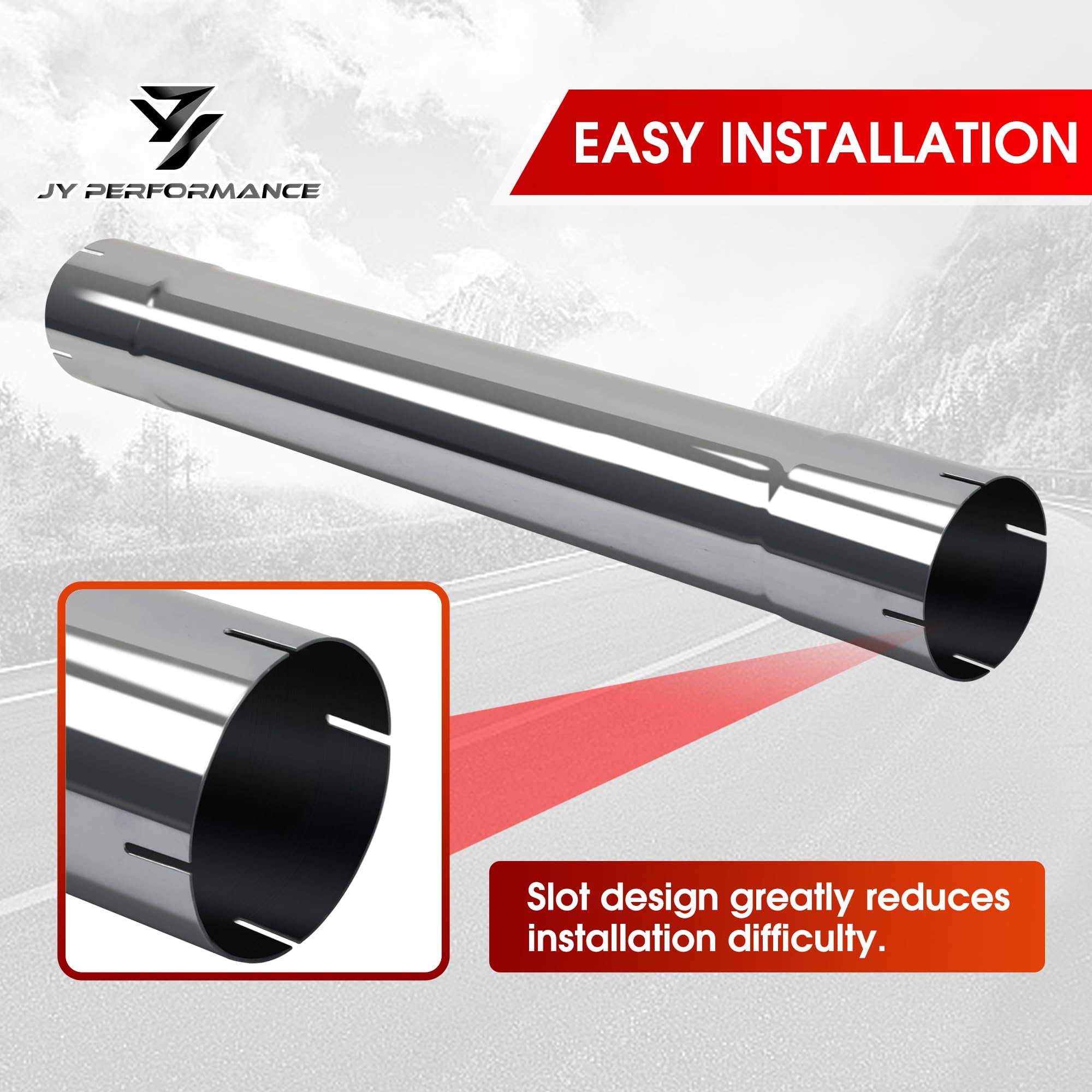 JY PERFORMANCE pipe next to tape measure illustrating 30 inch length for accurate planning