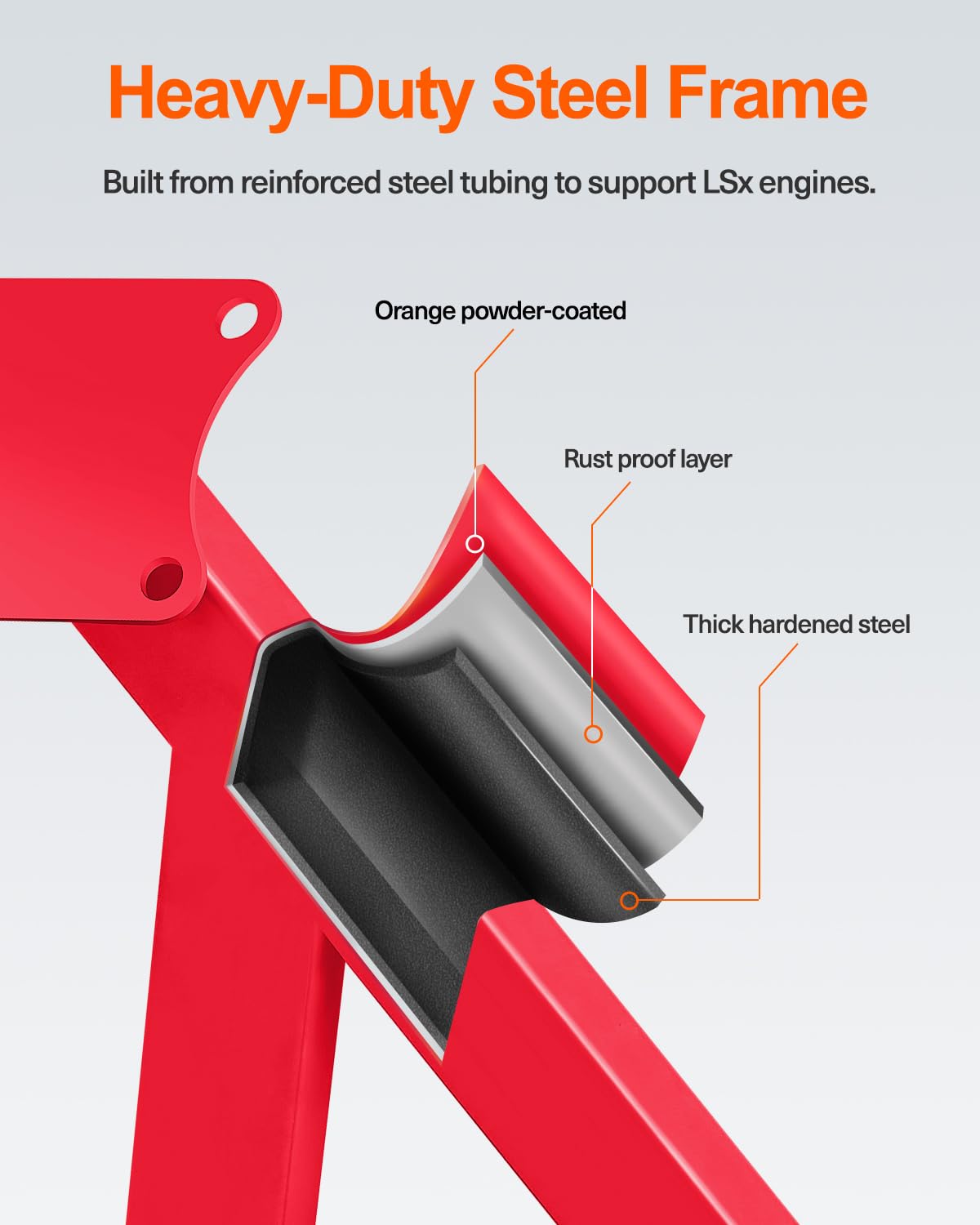 JY PERFORMANCE close-up mounting plate and hardware demonstrating secure engine attachment