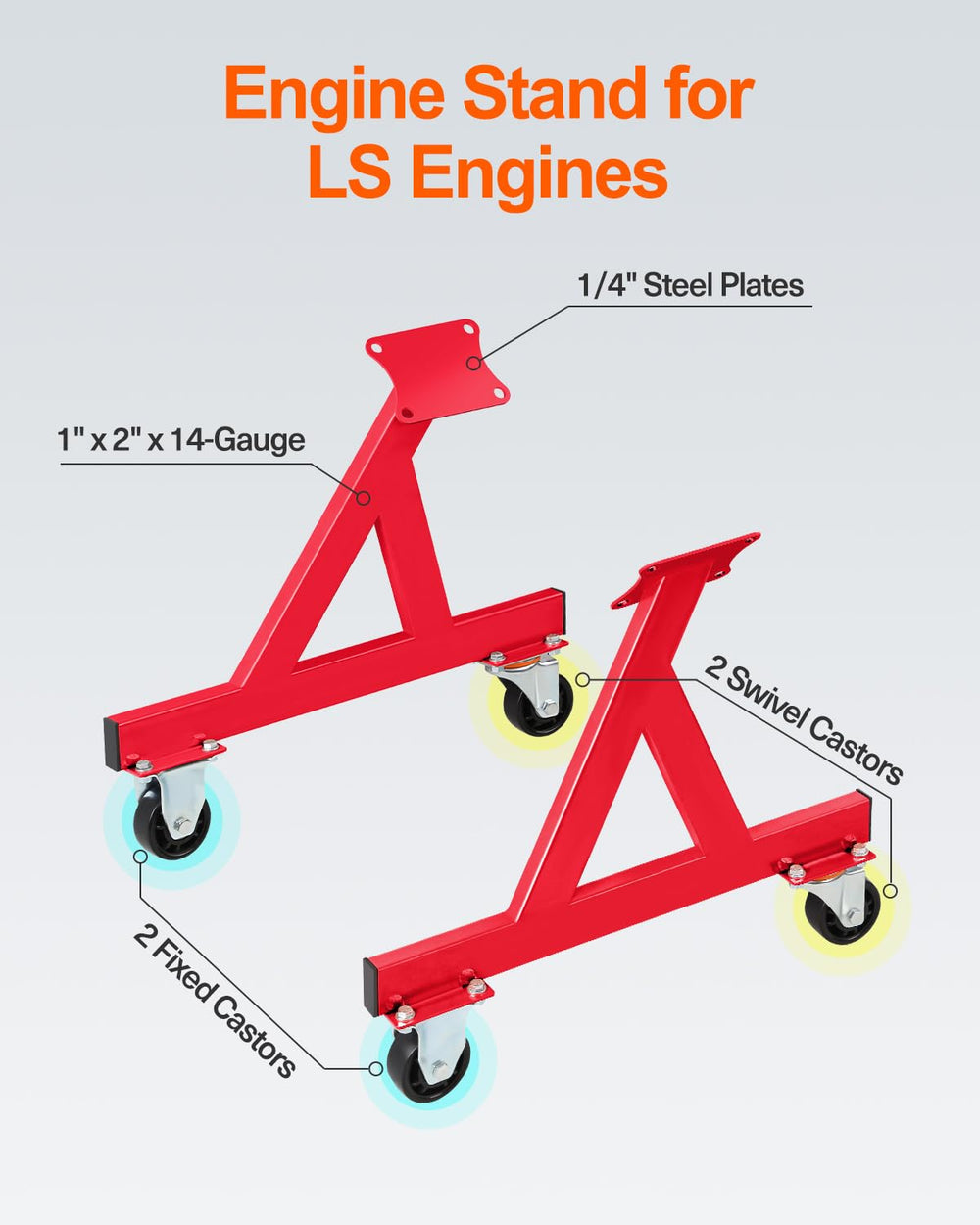 JY PERFORMANCE cradle supporting an LS engine in use for safe moving and serviceability