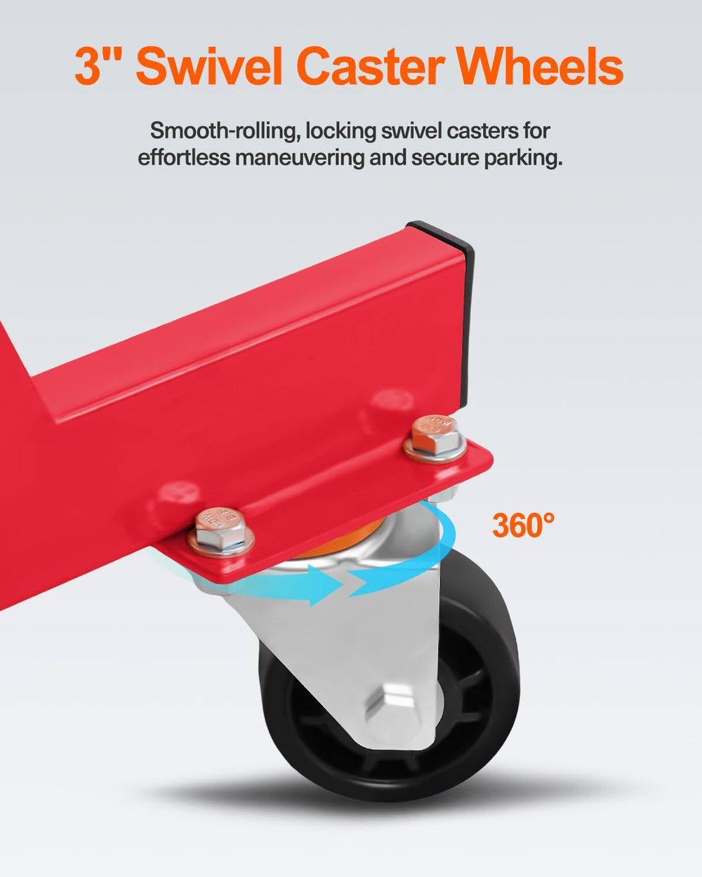 JY PERFORMANCE cradle next to mechanic for scale showing compact footprint advantage