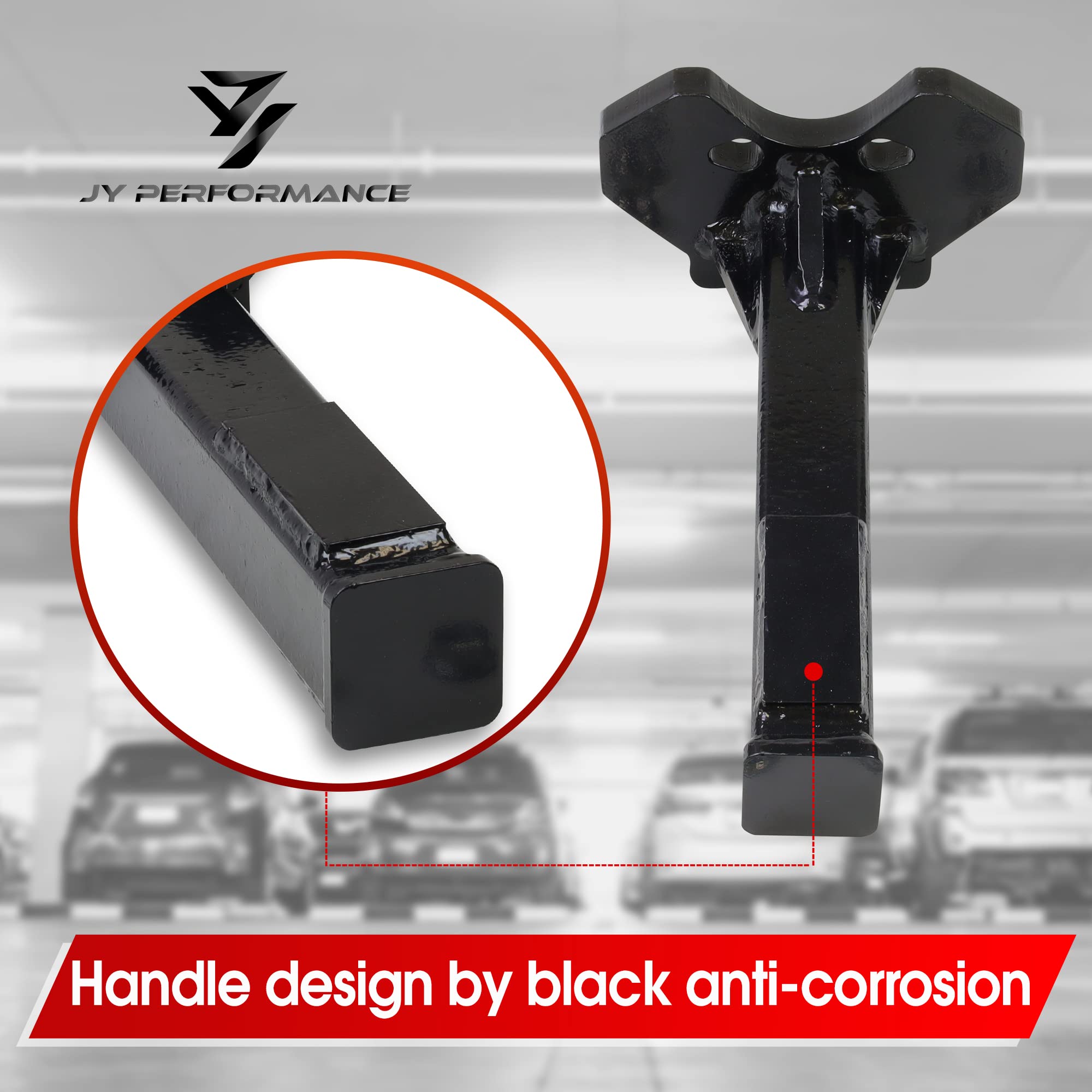 JY PERFORMANCE textured rust-resistant finish on steel part for long-lasting durability