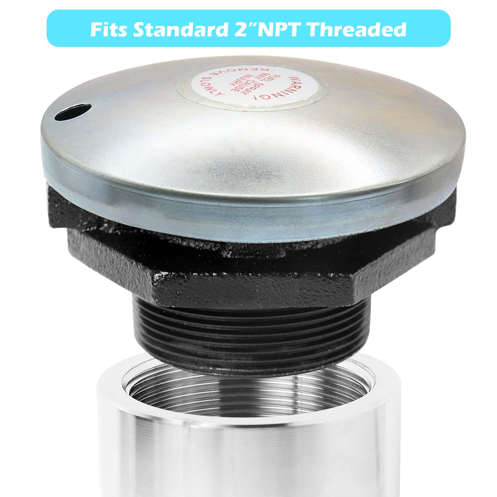 JYINCPED 2-inch threaded neck detail demonstrating standard NPT fit and reliable attachment