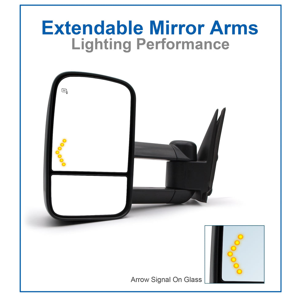 JZSUPER telescoping arm extended giving wider trailer sightlines