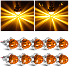 JZYZQBX front view of mini watermelon lights showing compact amber marker benefit
