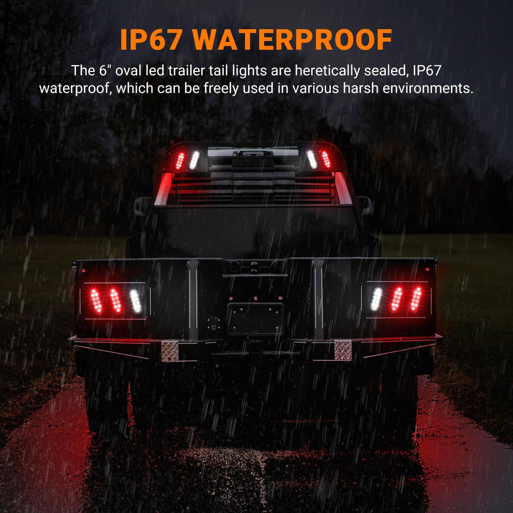 JZYZQBX lights surface-mounted on trailer rear demonstrating easy no-hole installation
