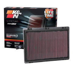 K&N front packaging showing model 33-5075 and fitment benefits