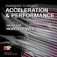 K&N filter front view demonstrating direct-fit upgrade benefit