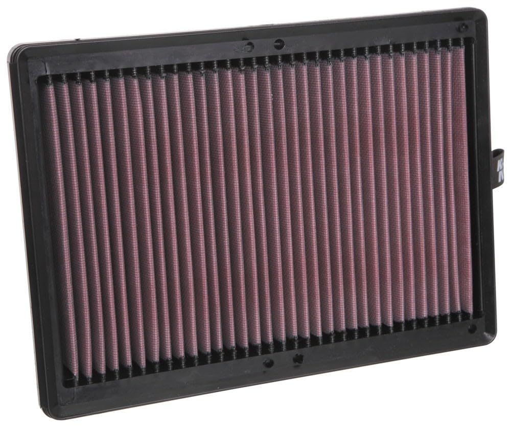 K&N filter installed in vehicle airbox improving engine breathing