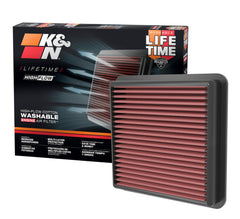 K&N front packaging showing model 33-5118 and fitment benefits