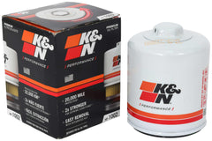 K&N HP-1002 front view showing durable canister and label benefits