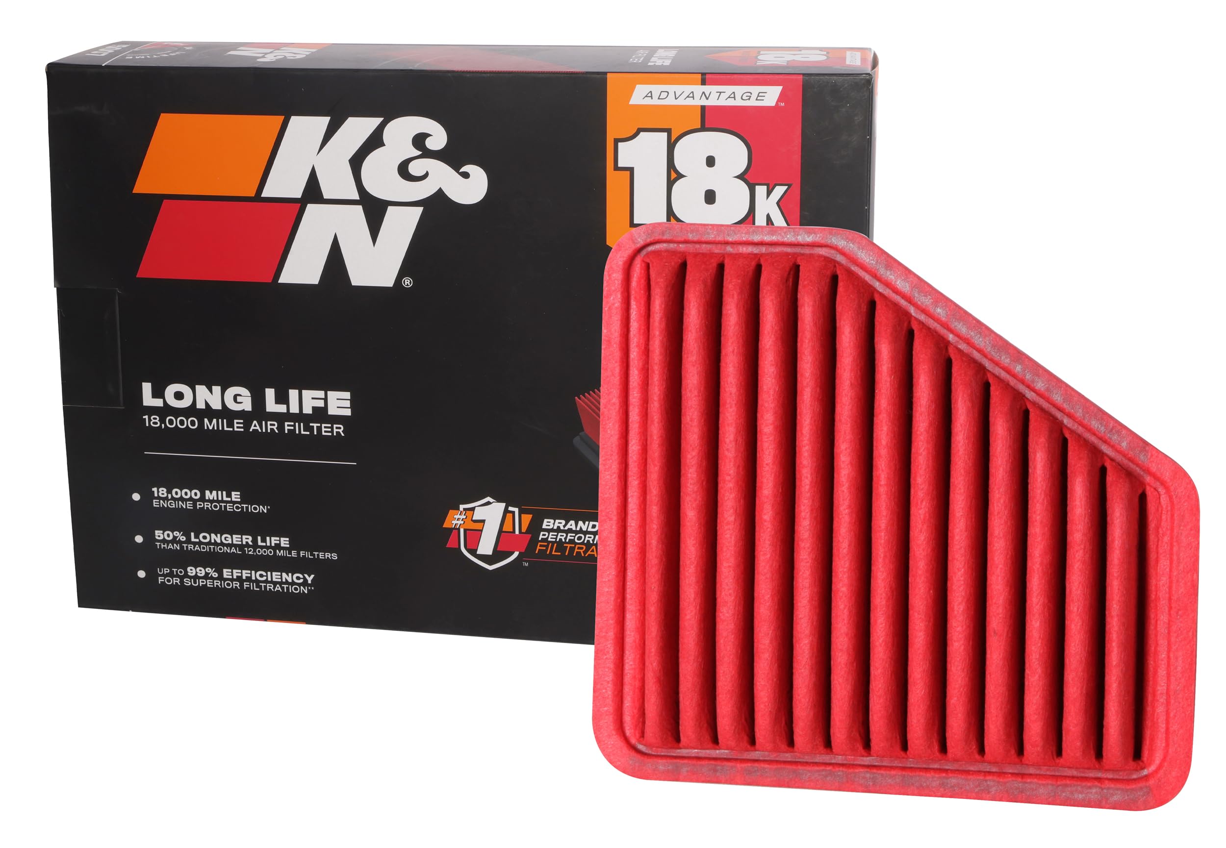 K&N KNA-2326 front view showing shape and fit for quick identification and correct selection