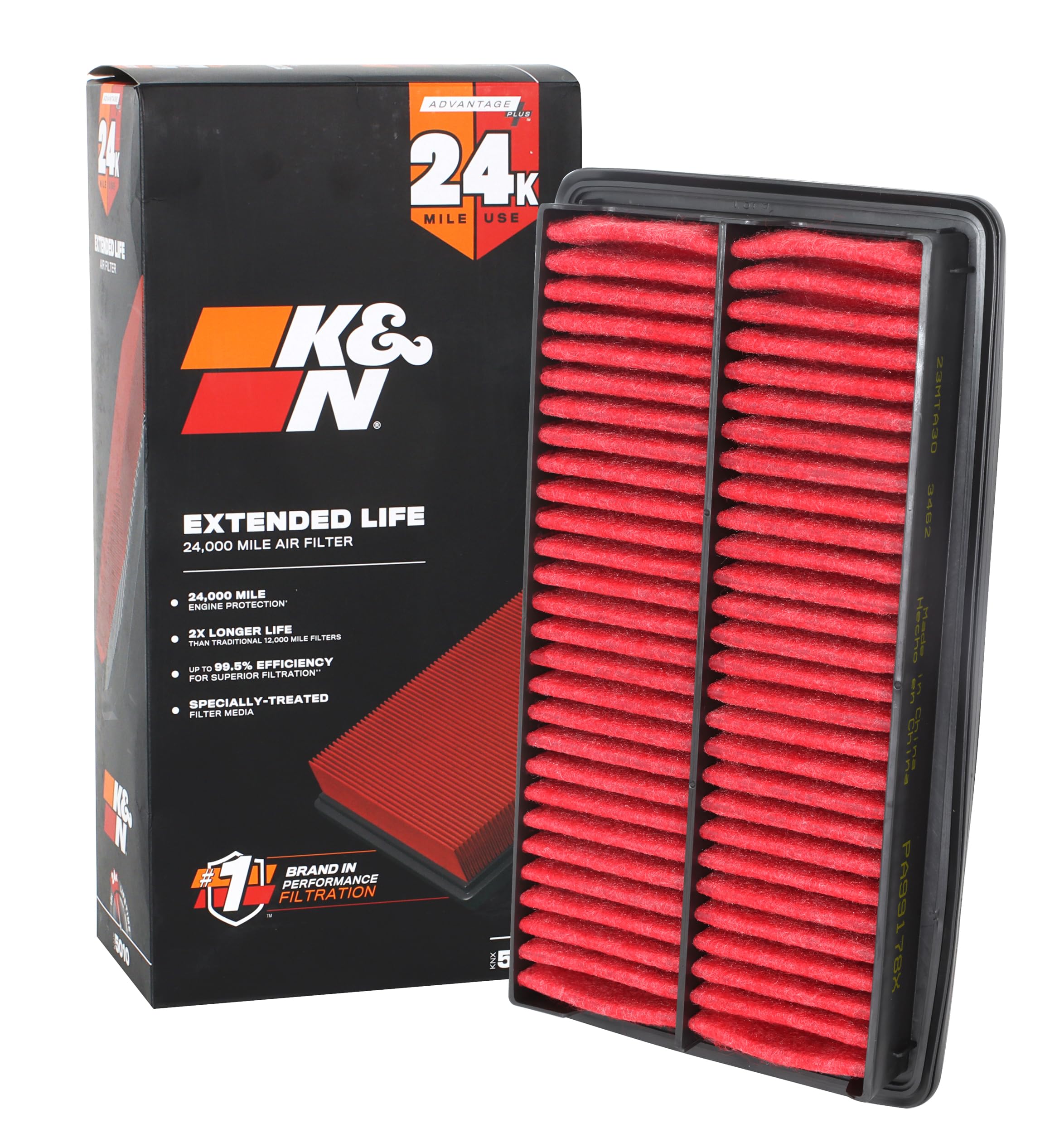 K&N KNX-5041 front packaging showing fitment and benefits
