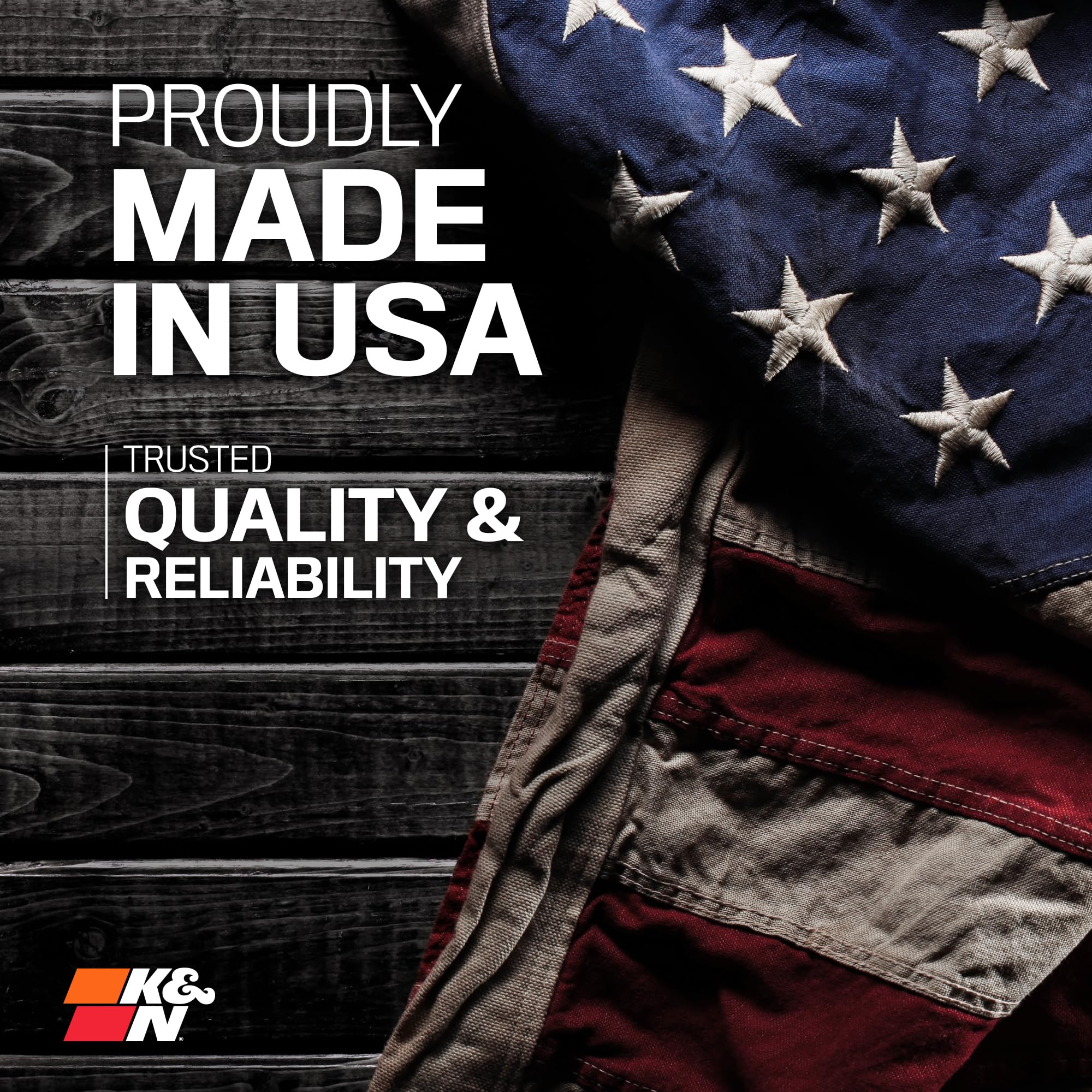 K&N RU-5111 visible in engine bay conveying compact installation benefit