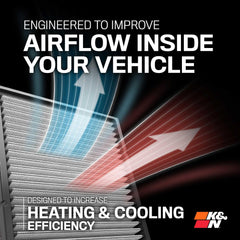 K&N VF2000 installed in cabin filter housing improving HVAC efficiency