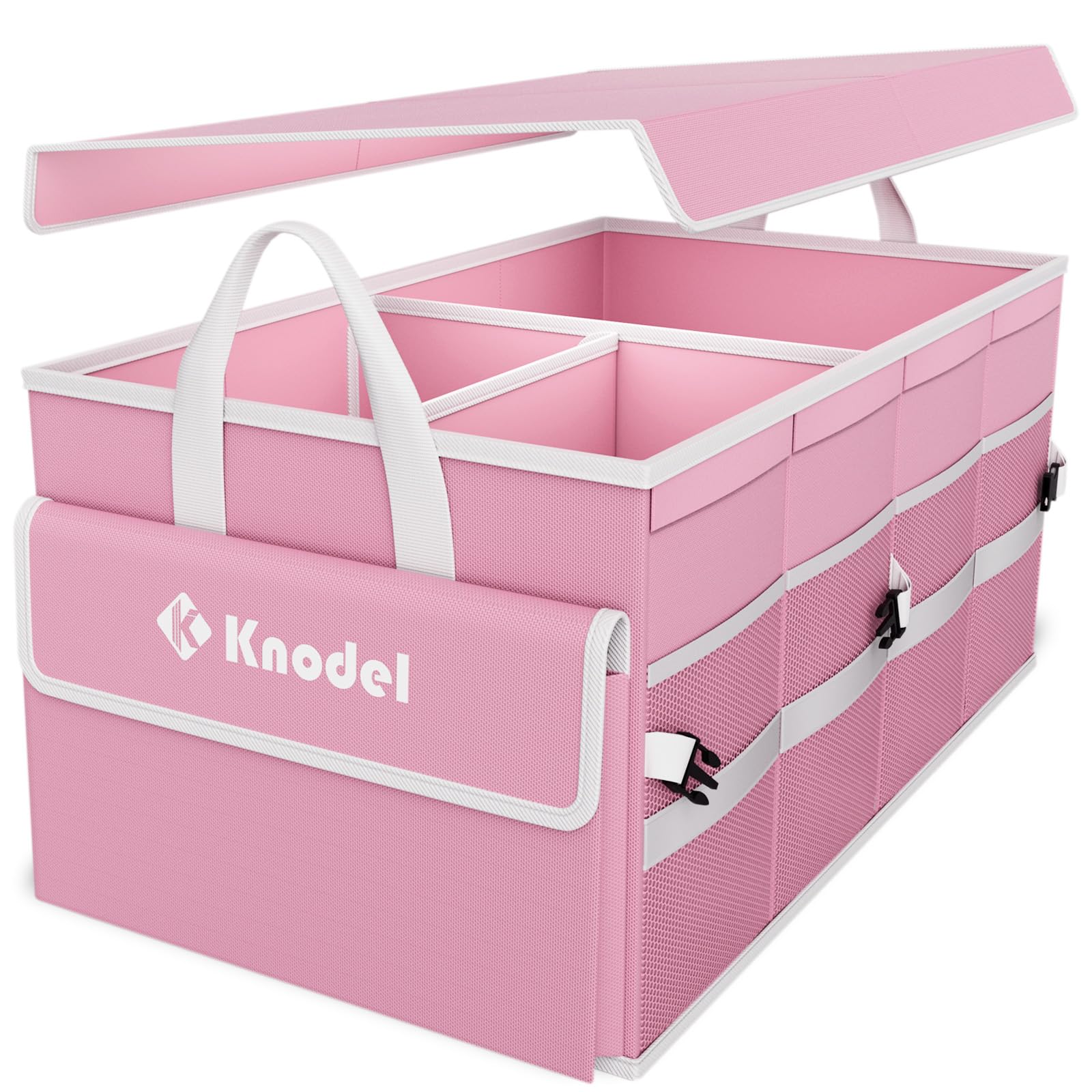 K KNODEL front view medium pink organizer showing tidy storage and portability