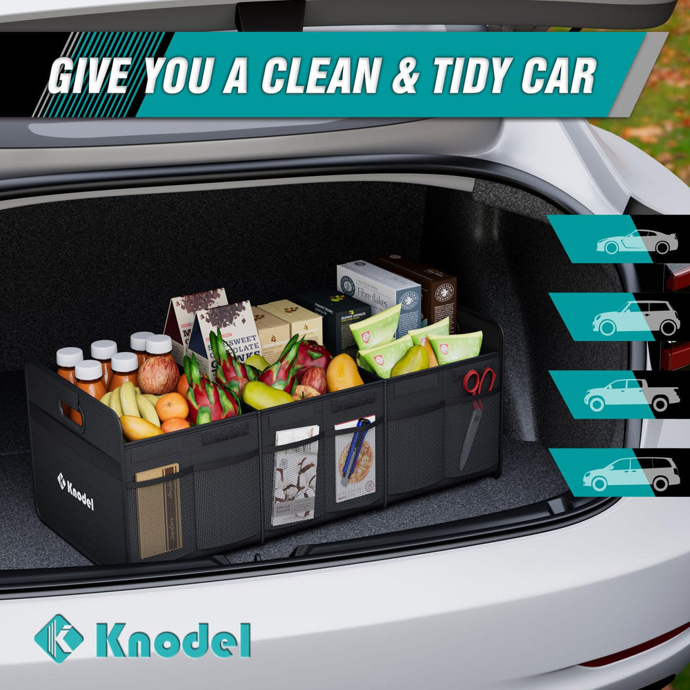 K KNODEL in trunk with groceries keeping items upright during transport