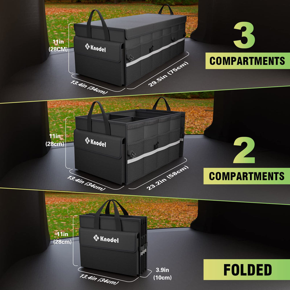 K KNODEL placed in an SUV trunk demonstrating size and non-slip stability