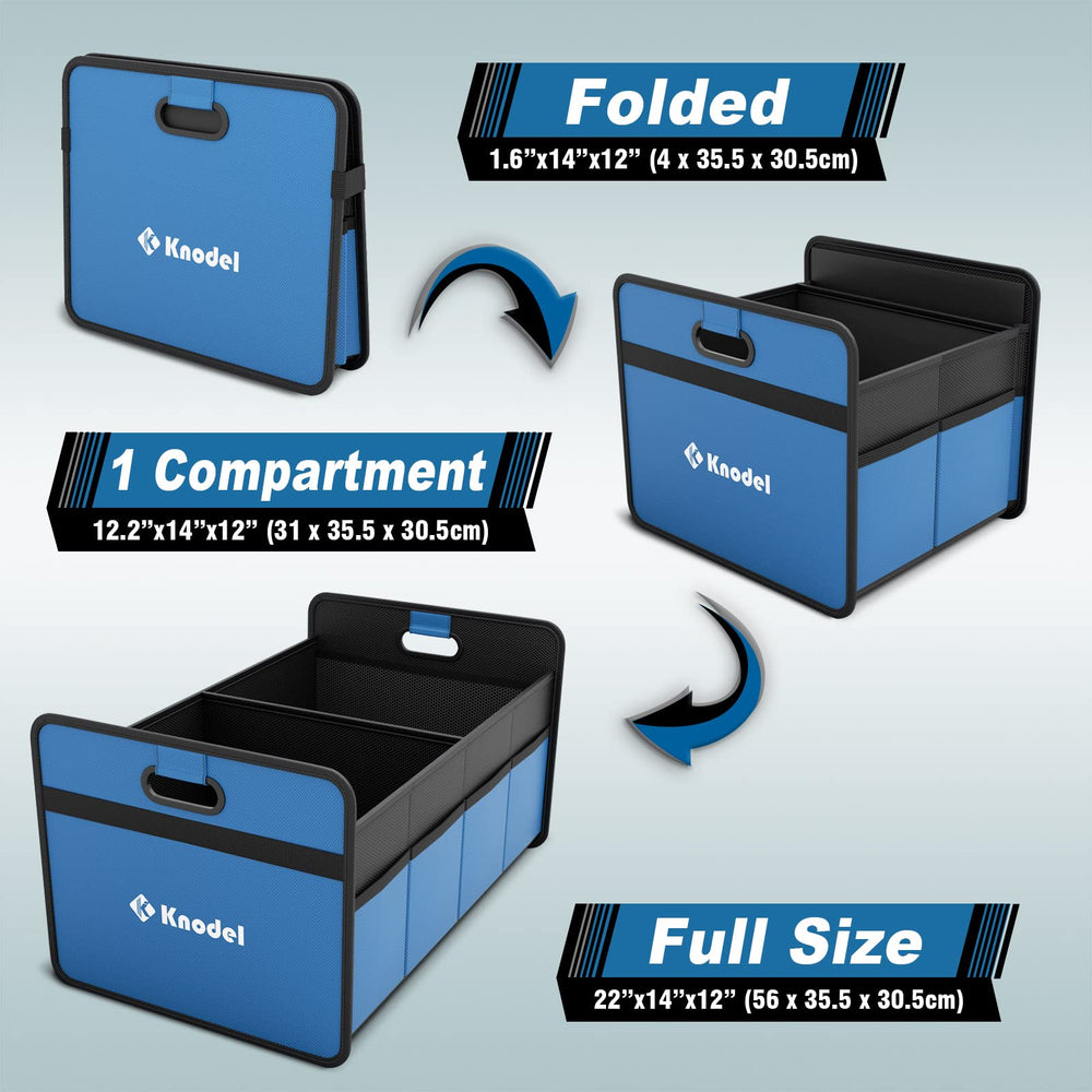 K KNODEL open interior showing two compartments and mesh pockets for organization