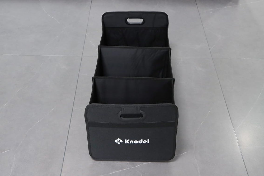 K KNODEL side open view revealing three compartments for organized packing