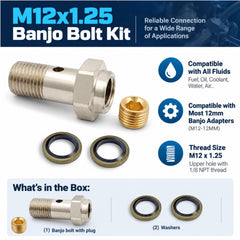 K-MOTOR PERFORMANCE close-up of M12 x 1.25 threads for precise compatibility